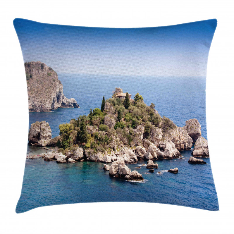 Taormina Beach Rocky Island Pillow Cover