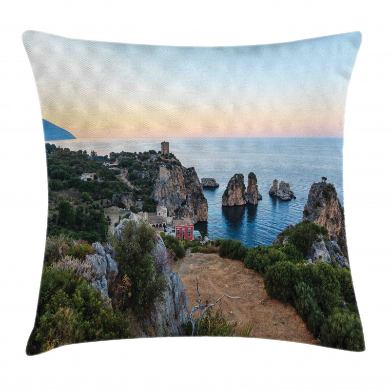 Tyrrhenian Sea Bay Sunset Pillow Cover