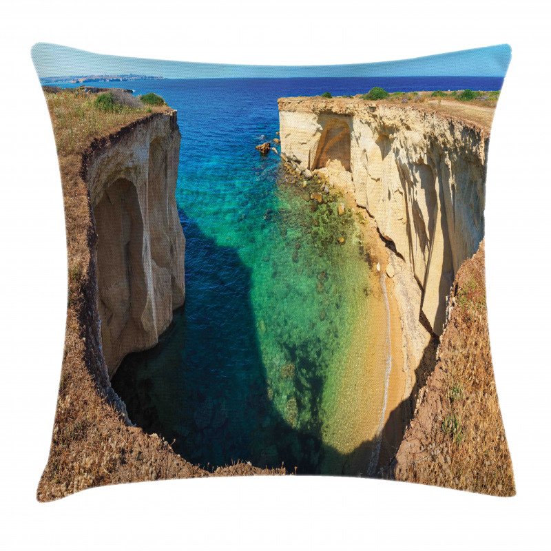 Panoramic Sea and Grotto Pillow Cover