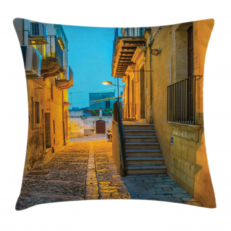 Narrow Alley Street Building Pillow Cover