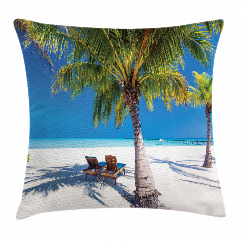 Island Palms Sunbeds Pillow Cover