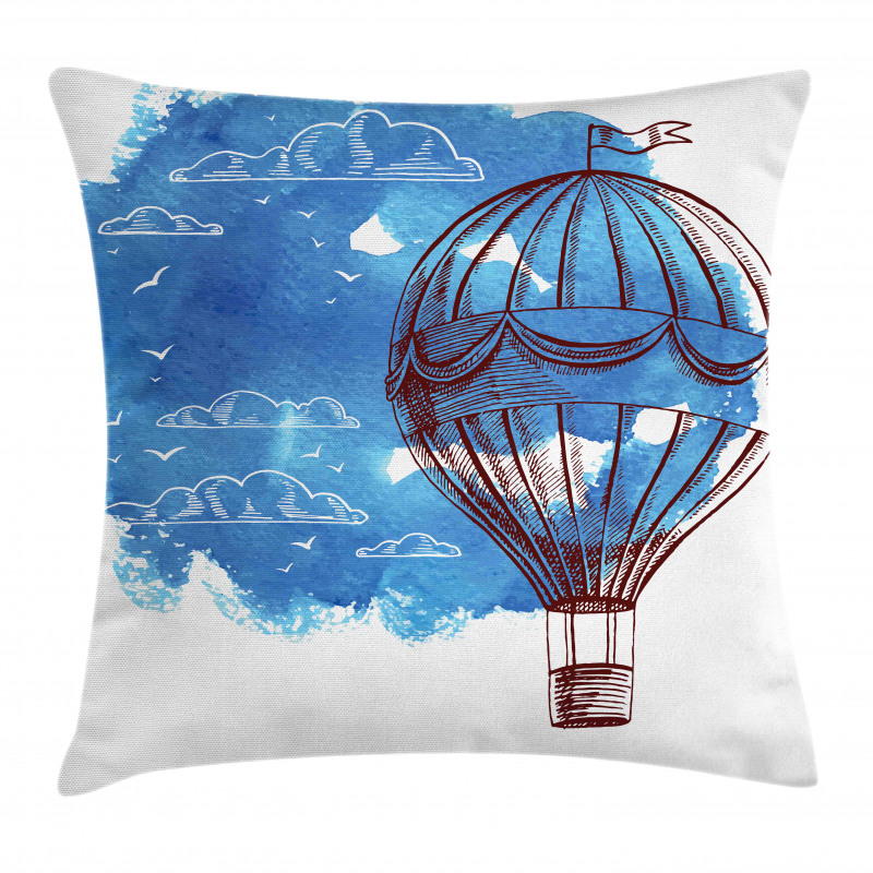 Bon Voyage Sky Cloud Balloon Pillow Cover