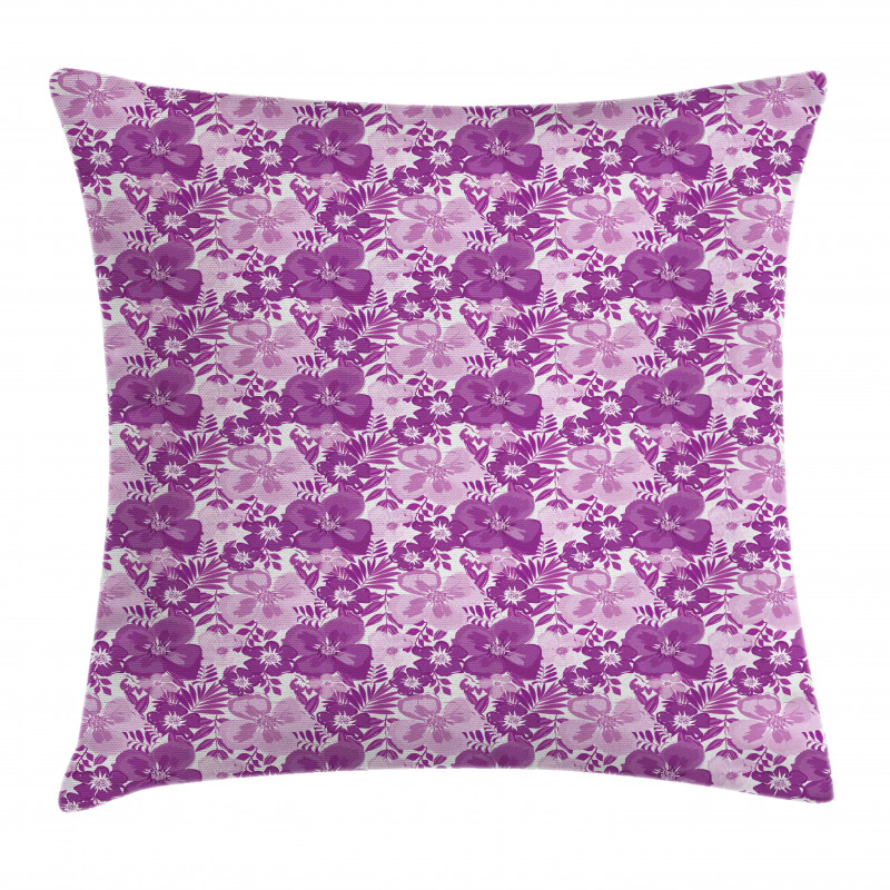 Purple Tones Floral Pattern Pillow Cover