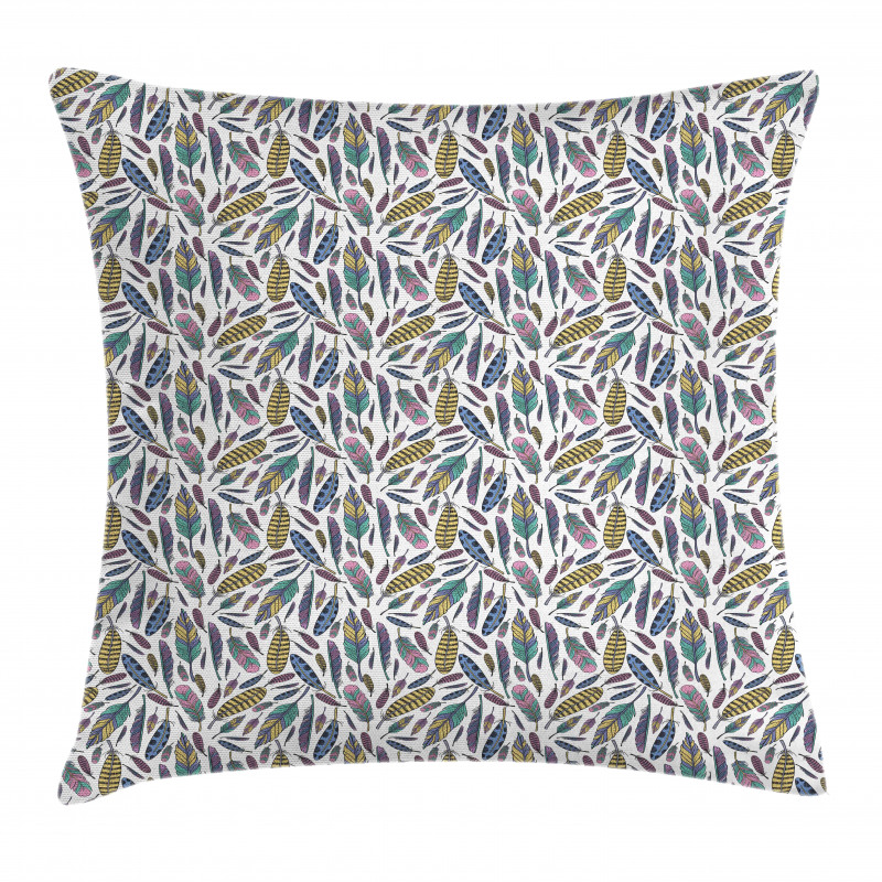 Vivid Feathers Doodle Hippie Pillow Cover