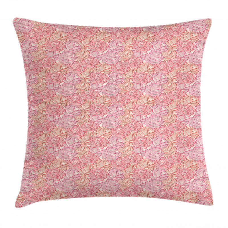 Feminine Rose Stems Pattern Pillow Cover