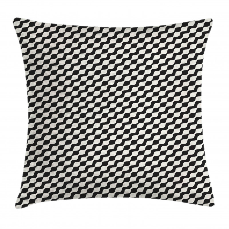Monochromatic Wavy Stripes Pillow Cover