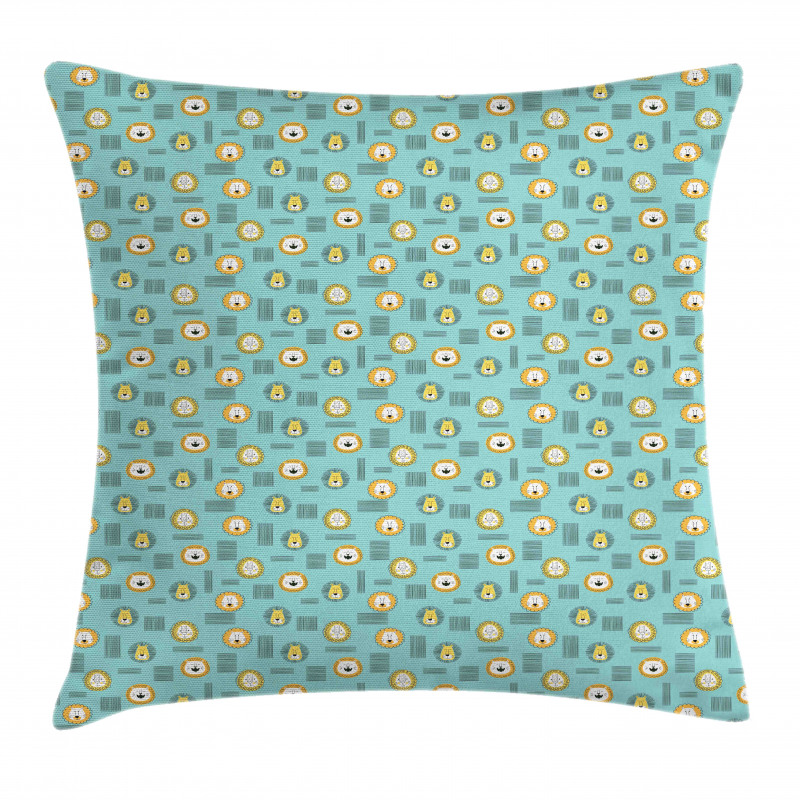 Childish Lion Drawings Pillow Cover