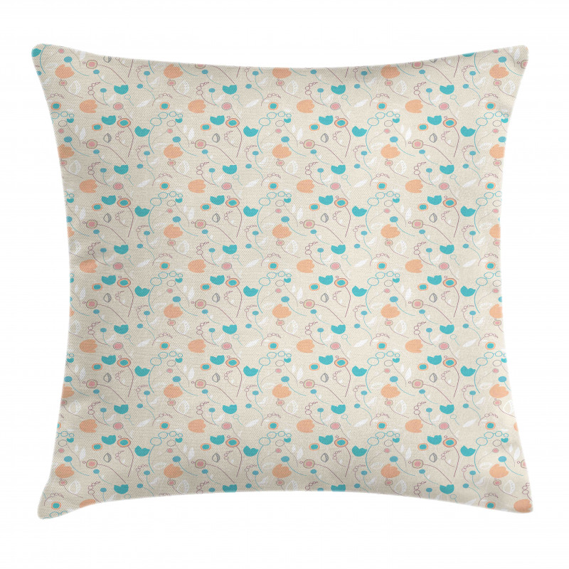 Abstract Art Floral Doodle Pillow Cover
