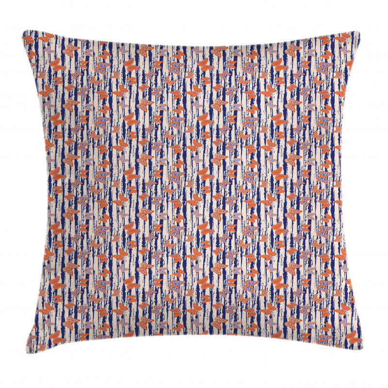 Insects on Stripes Pillow Cover