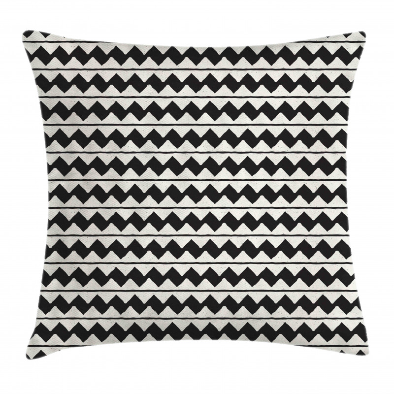 Retro Grunge Lines Zigzags Pillow Cover