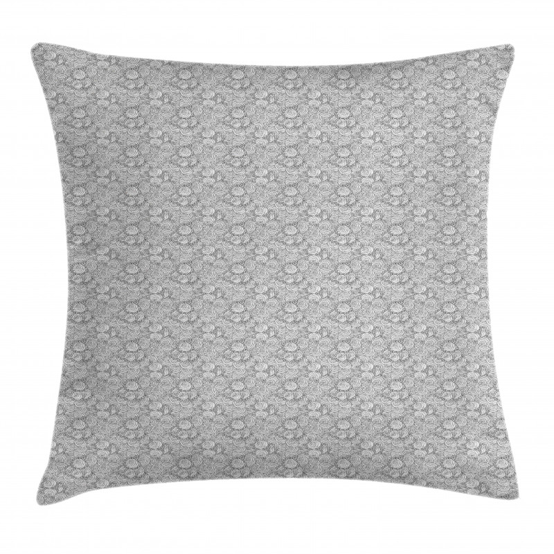 Vintage Greyscale Roses Art Pillow Cover