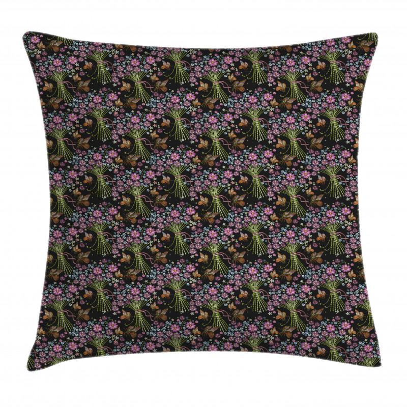 Bouquets and Butterflies Pillow Cover