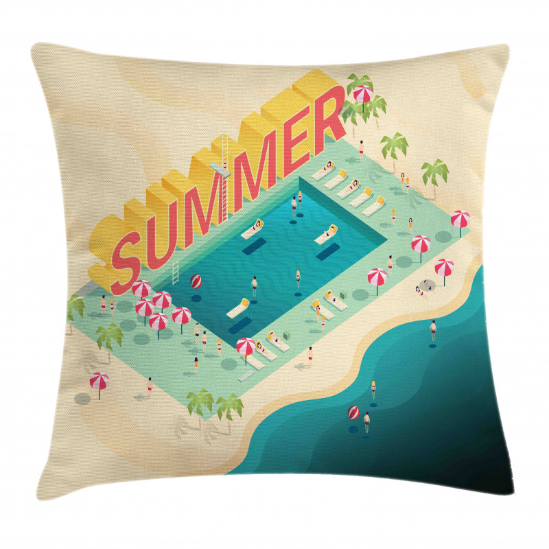 Summer Beach Ocean Fun Pillow Cover