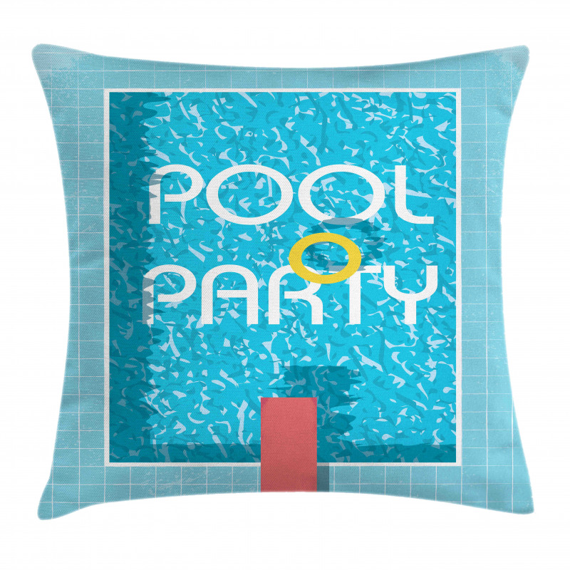 Retro Art Swimming Pool Pillow Cover