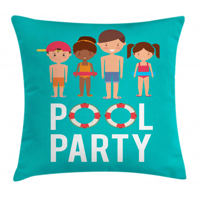 Happy Children Swimsuits Pillow Cover