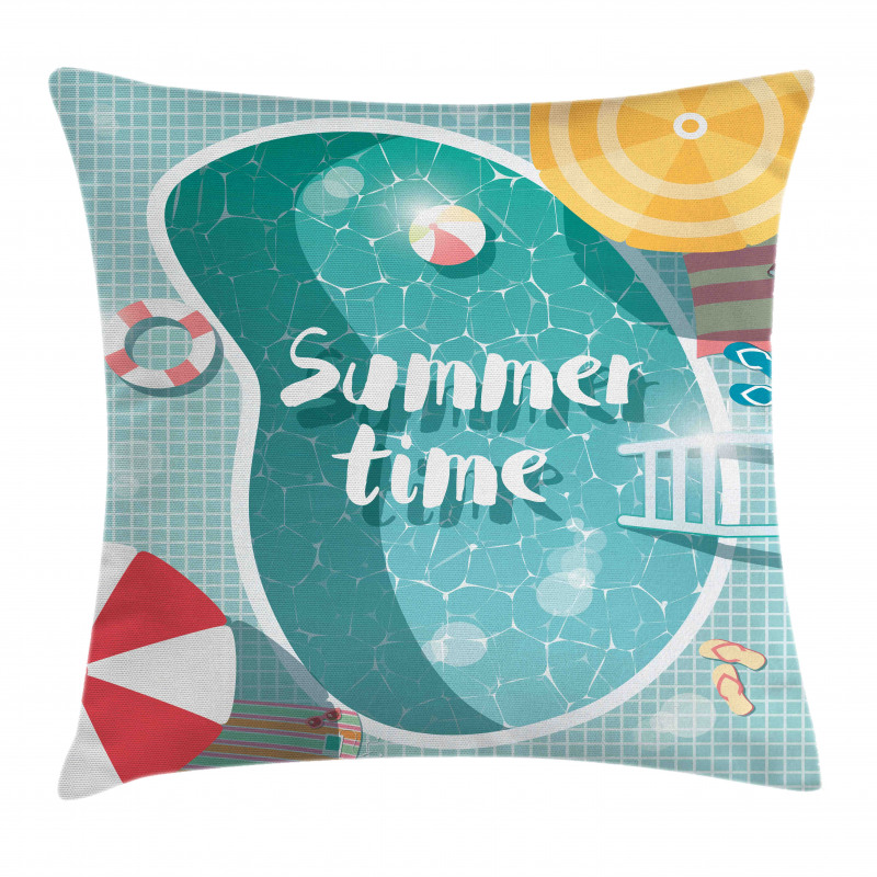 Top View Swimming Pool Pillow Cover