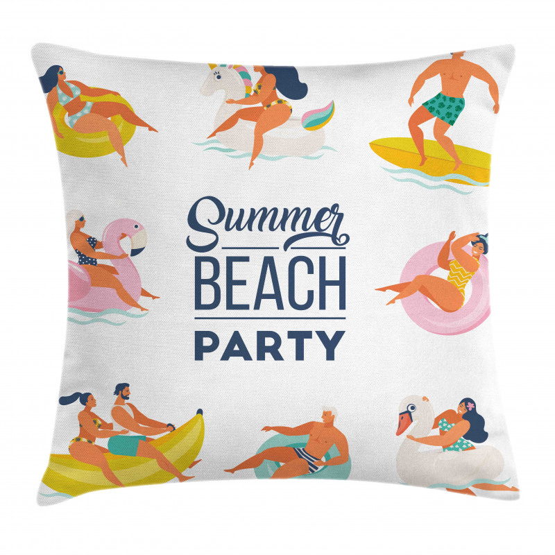 Doodle Summer Having Fun Pillow Cover