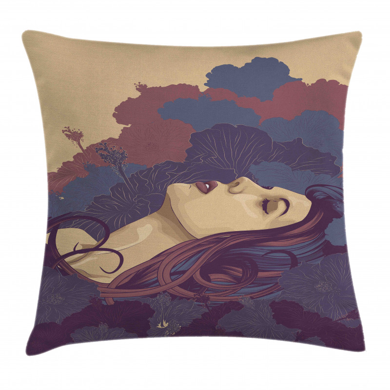 Abstract Floral Art Woman Pillow Cover