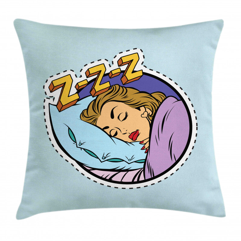Comic Book Sleeping Girl Pillow Cover