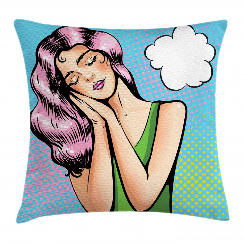 Girl Sleeping Retro Pop Art Pillow Cover