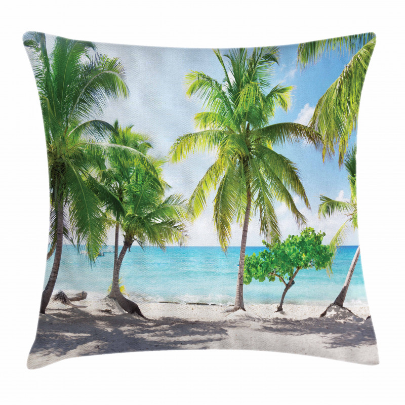 Palm Trees Island Shore Pillow Cover