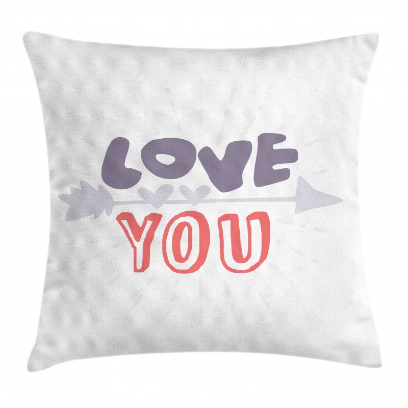 Valentines Day Theme Words Pillow Cover