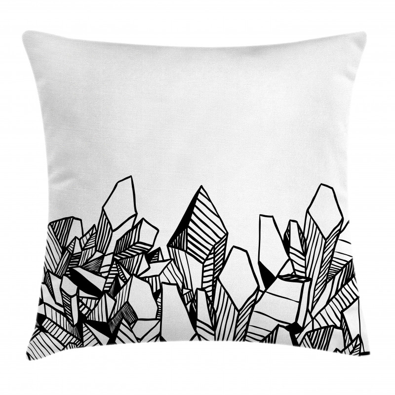 Hatched Crystals Drawing Pillow Cover