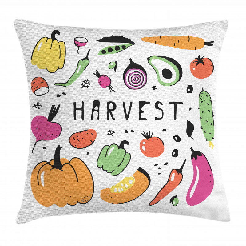 Drawing Fresh Food Pillow Cover