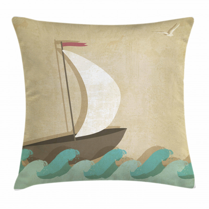 Seagulls Boating Marine Pillow Cover