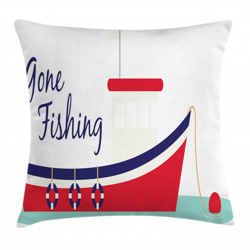 Cartoon Fishing Boat Pillow Cover