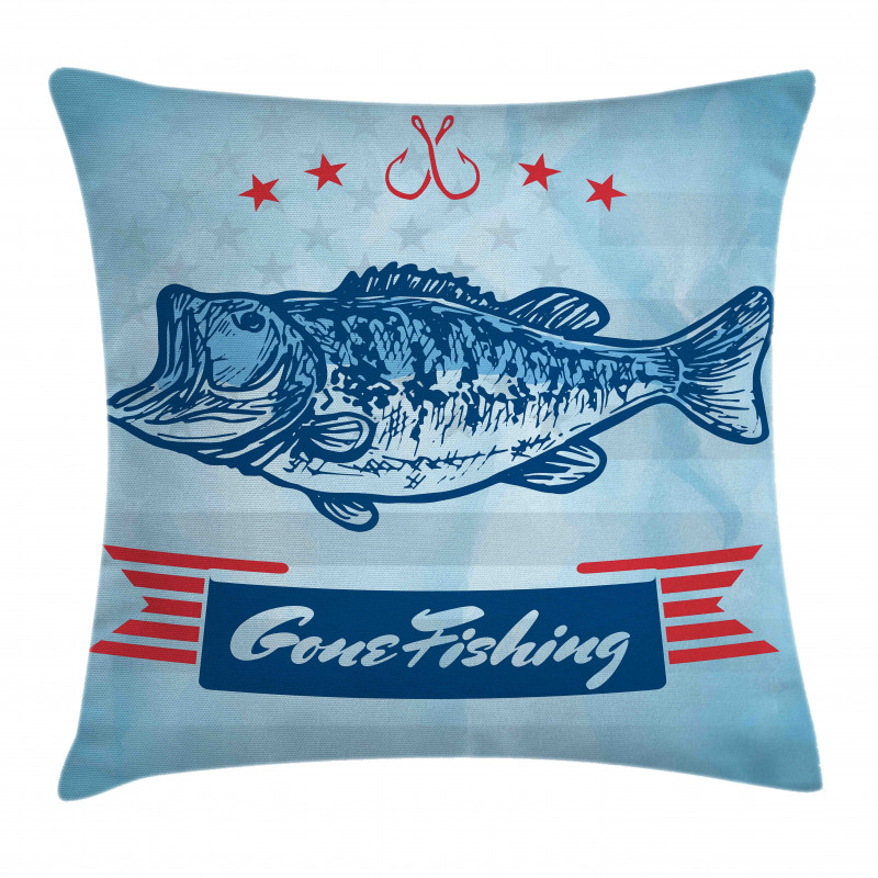 Throat Fish USA Flag Pillow Cover