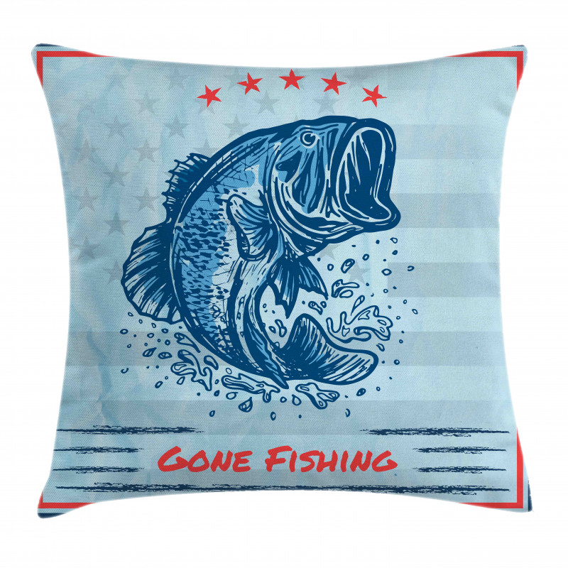 Vintage Trout Fish Pillow Cover