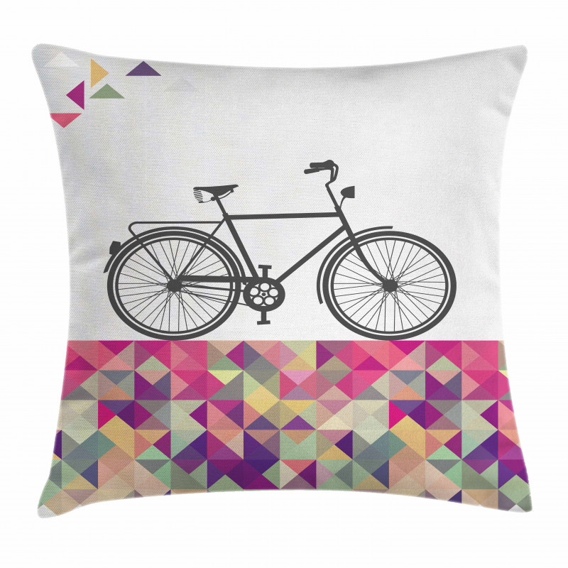 Bike over Color Mosaic Pillow Cover