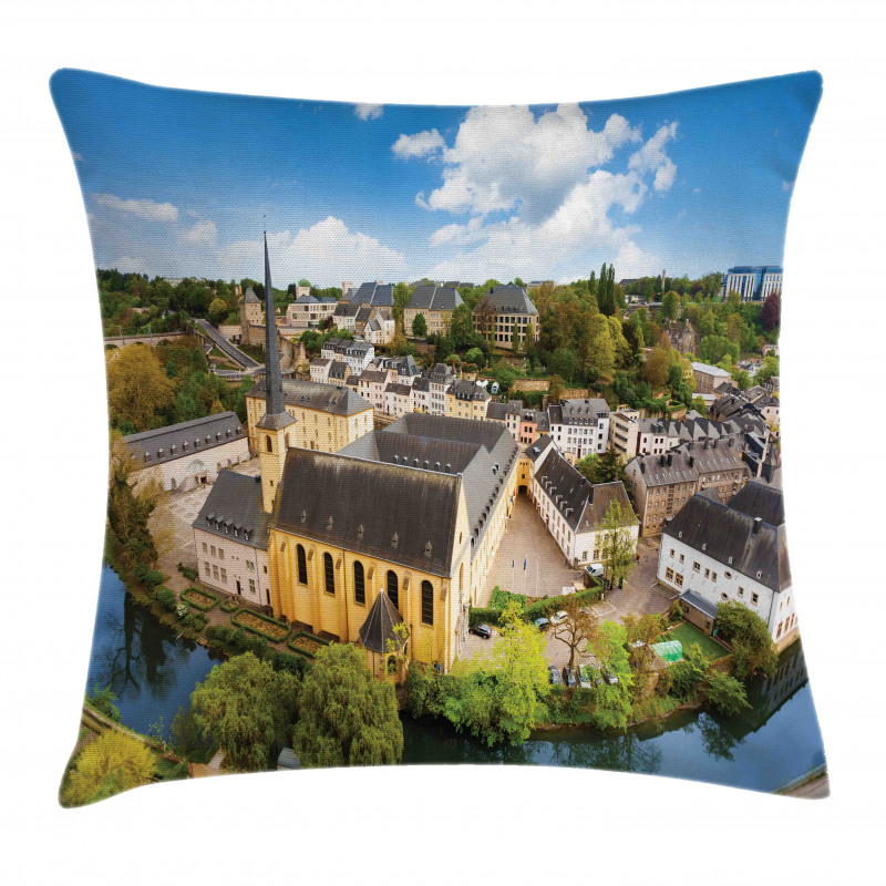 Aerial Photo of Old Town Pillow Cover