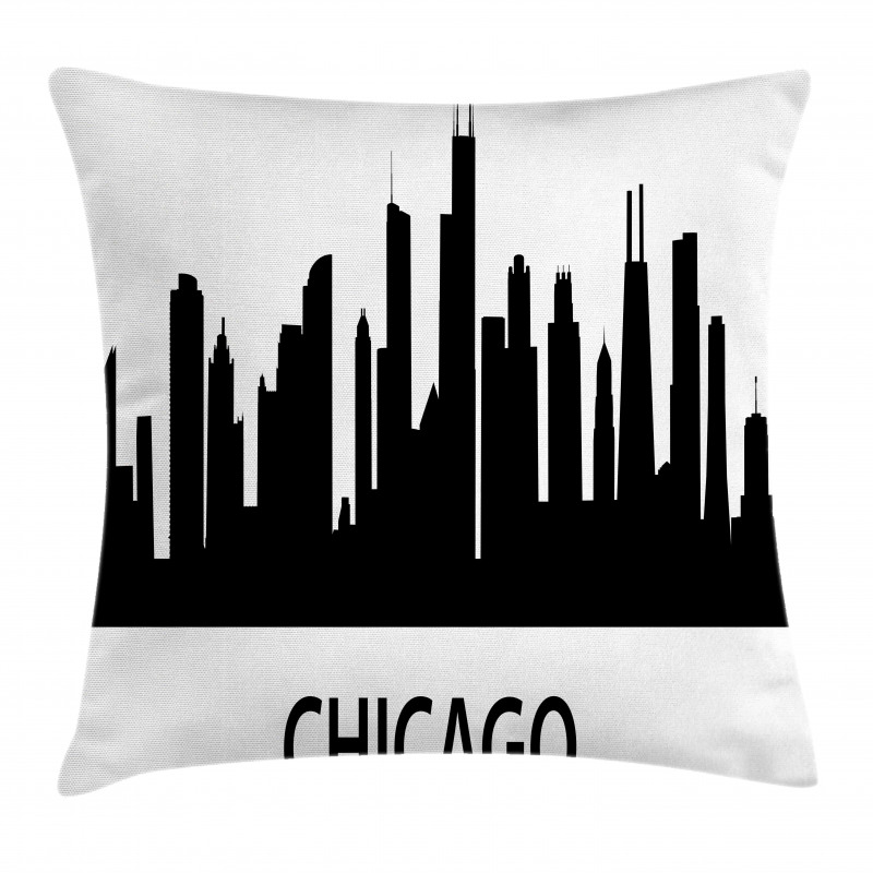 Chicago Line Silhouette Pillow Cover