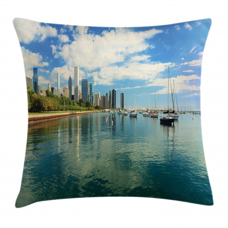 Lake Michigan Day Scenery Pillow Cover