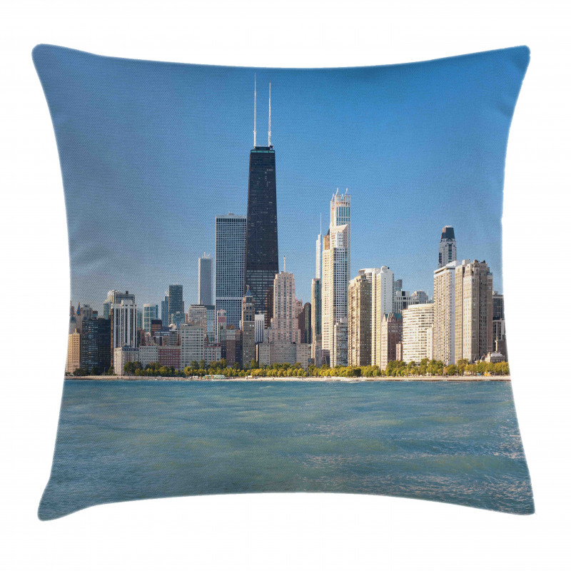 Panorama of Skyscrapers Pillow Cover