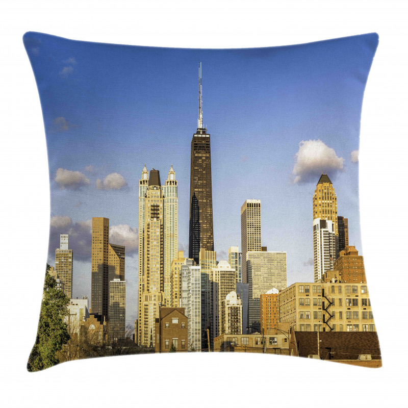 Downtown Chicago Panorama Pillow Cover