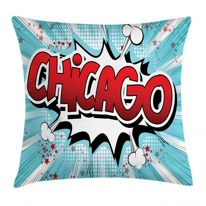 Pop Art Comic Book Chicago Pillow Cover