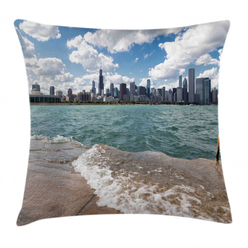 Chicago Skyline and Lake Pillow Cover