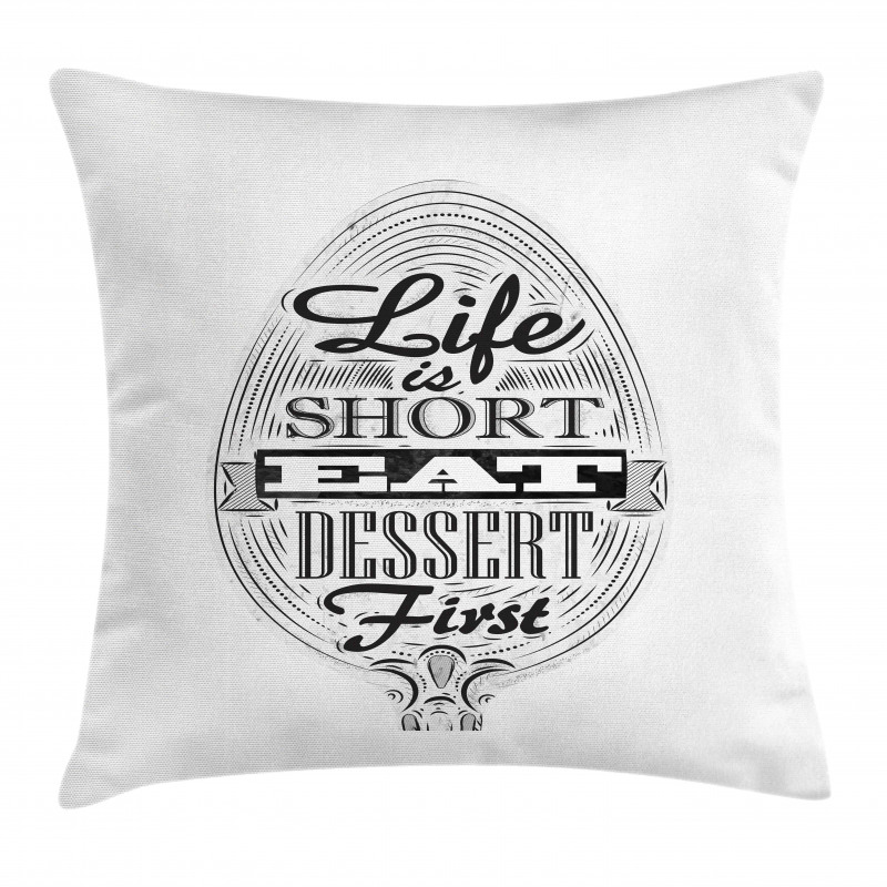 Retro Eat Dessert on Spoon Pillow Cover