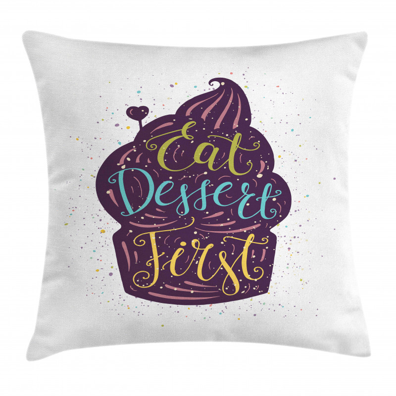 Doodle Cupcake Heart Pillow Cover