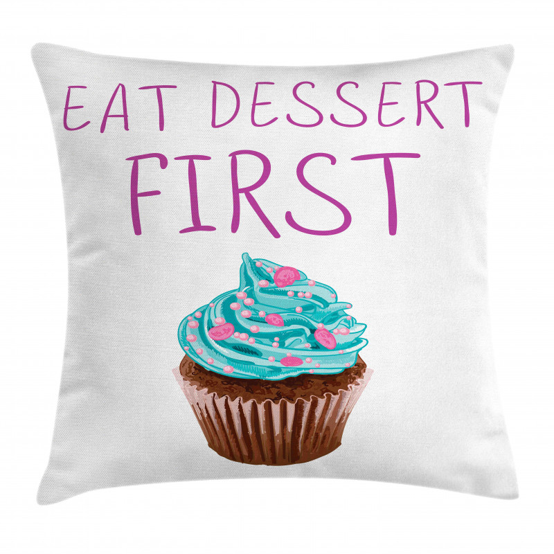 Dessert Cupcake Doodle Pillow Cover