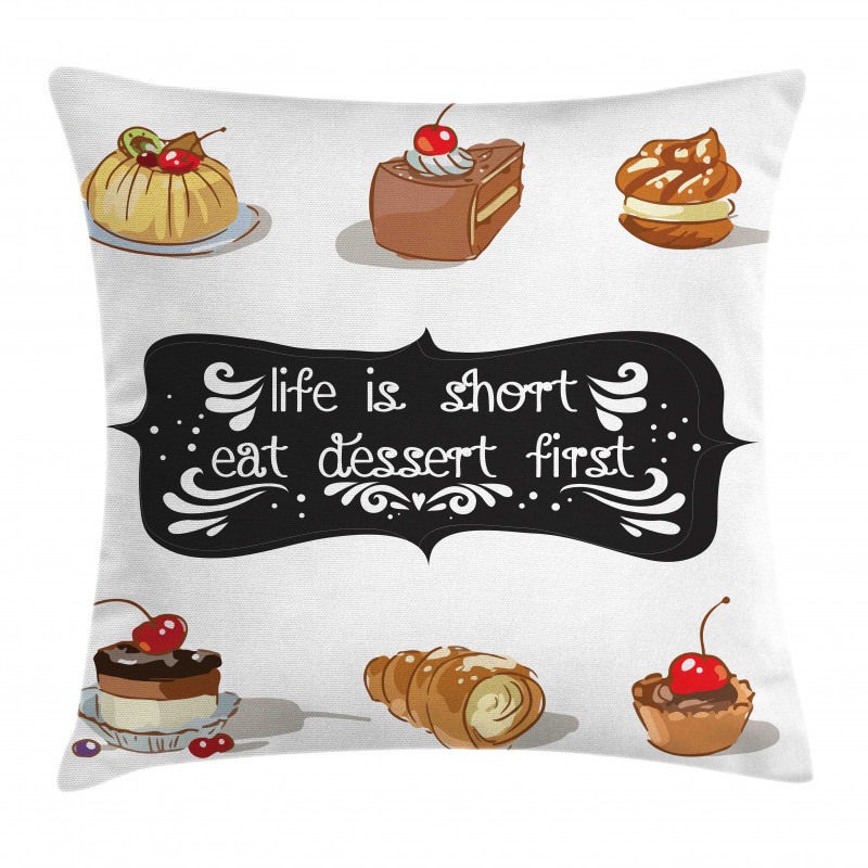 Various Dessert Doodle Pillow Cover