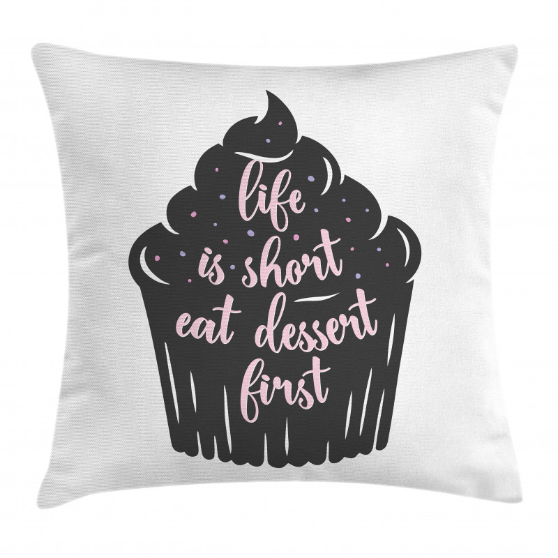 Cupcake Silhouette Dots Pillow Cover