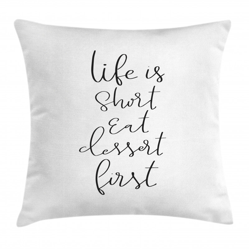 Cursive Ink Lettering Dessert Pillow Cover