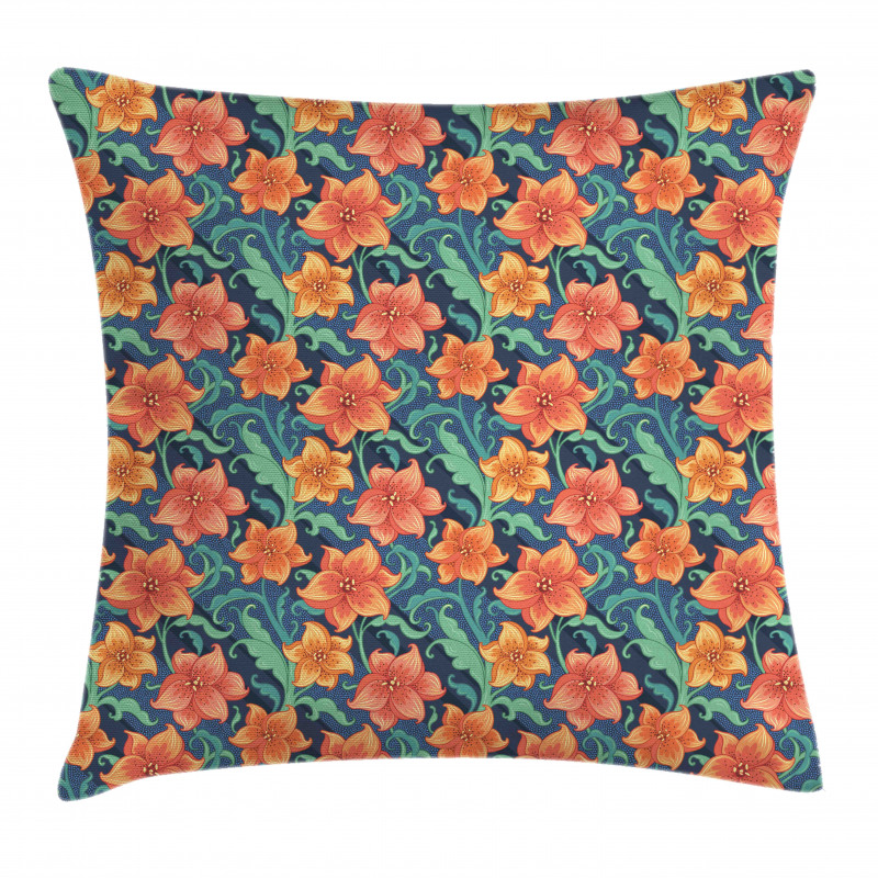 Lilly Flowers Doodle Pillow Cover