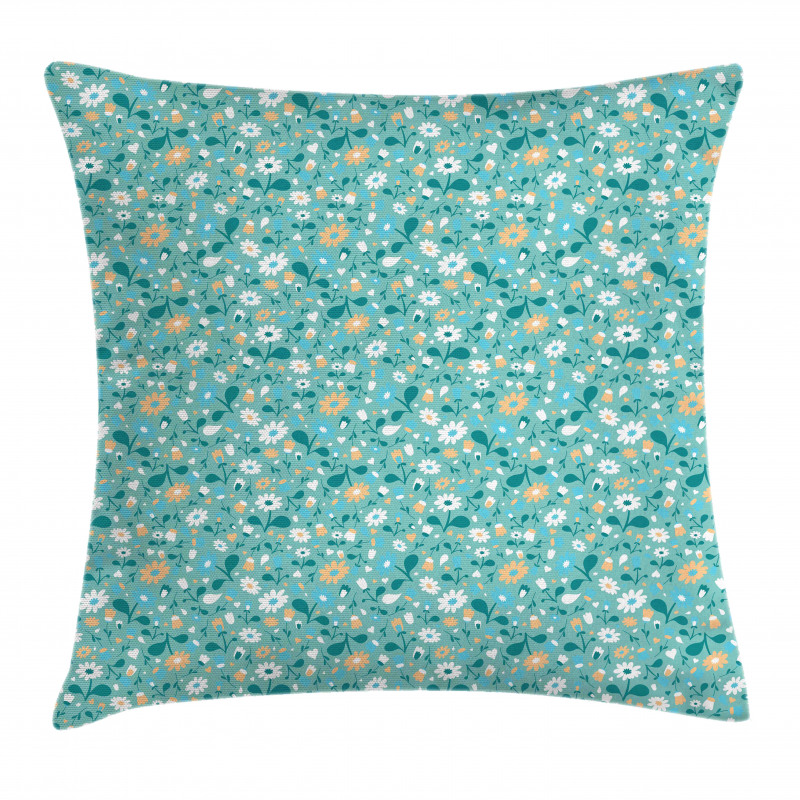 Cartoon of Flowers Pillow Cover