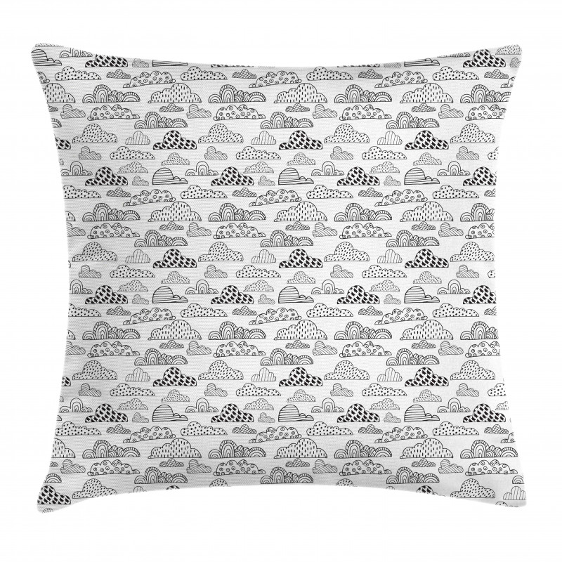 Monochrome Abstract Clouds Pillow Cover