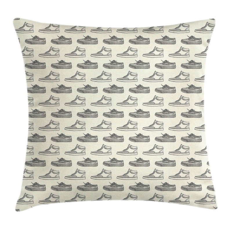 Retro Sneaker Shoes Pattern Pillow Cover
